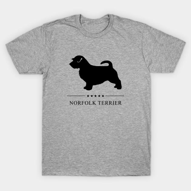 Norfolk Terrier Black Silhouette T-Shirt by millersye